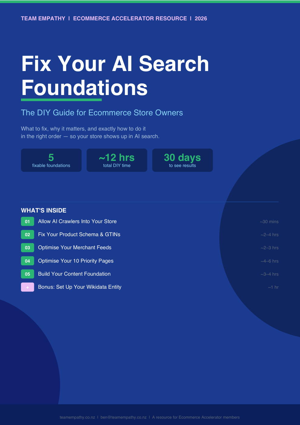 Cover of the AI & Search Foundations for Ecommerce guide